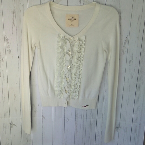 Hollister Sweaters - VINTAGE HOLLISTER RUFFLED CARDIGAN